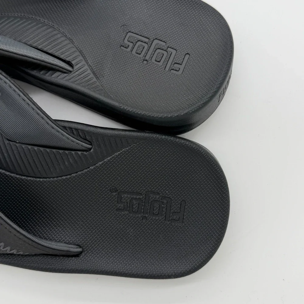 Flojos Mens Fiesta 2.0 Flip Flops Black Casual Thong Sandals Size 10 3042
